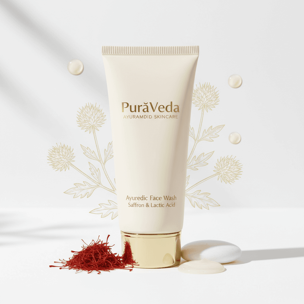 PurāVeda Magic Face wash With Saffron and Lactic Acid for de-tan